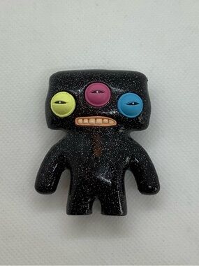 PMI Kids Fuggler Annoyed Alien Black Glitter Figure RARE Series 1 Collectable